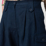 Short Lino Orgánico Mujer Rout Azul Rockford