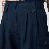 Short Lino Orgánico Mujer Rout Azul Rockford