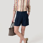 Short Lino Orgánico Mujer Rout Azul Rockford