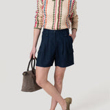 Short Lino Orgánico Mujer Rout Azul Rockford
