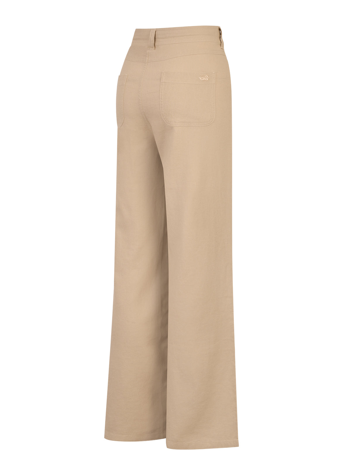 Pantalón Lino Orgánico Mujer Maloys Café Rockford