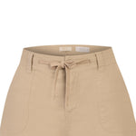 Pantalón Lino Orgánico Mujer Maloys Café Rockford