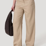 Pantalón Lino Orgánico Mujer Maloys Café Rockford