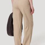 Pantalón Lino Orgánico Mujer Maloys Café Rockford