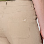 Pantalón Lino Orgánico Mujer Maloys Café Rockford