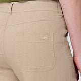 Pantalón Lino Orgánico Mujer Maloys Café Rockford