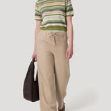 Pantalón Lino Orgánico Mujer Maloys Café Rockford