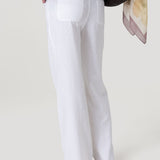 Pantalón Lino Orgánico Mujer Maloys Blanco Rockford