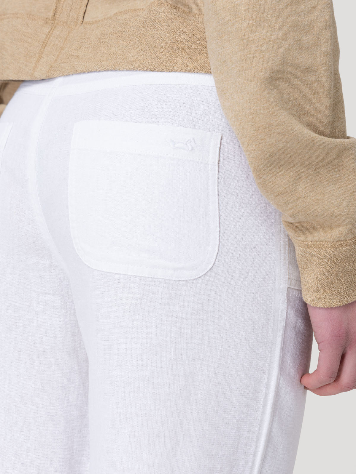 Pantalón Lino Orgánico Mujer Maloys Blanco Rockford