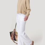 Pantalón Lino Orgánico Mujer Maloys Blanco Rockford