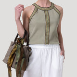 Polera Algodón Orgánico Mujer Tavira Verde Rockford