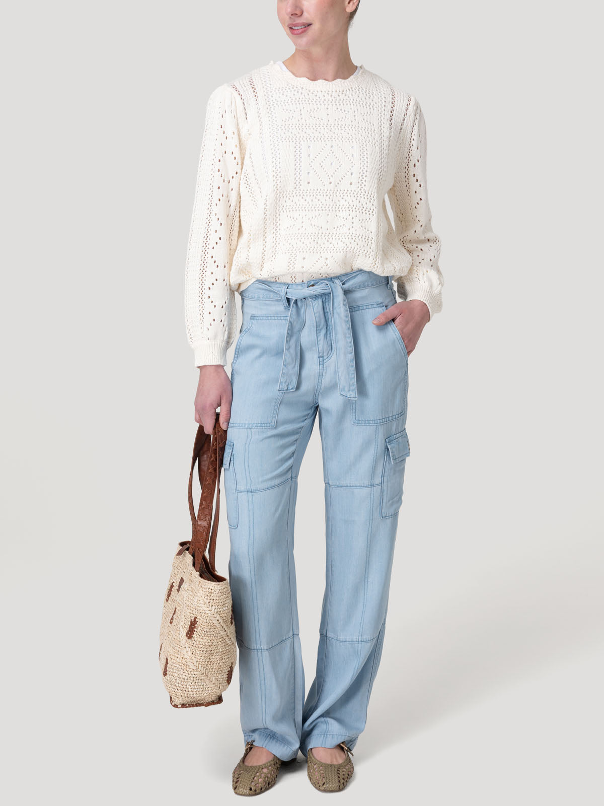 Sweater Algodón Orgánico Mujer Ignara Beige Rockford