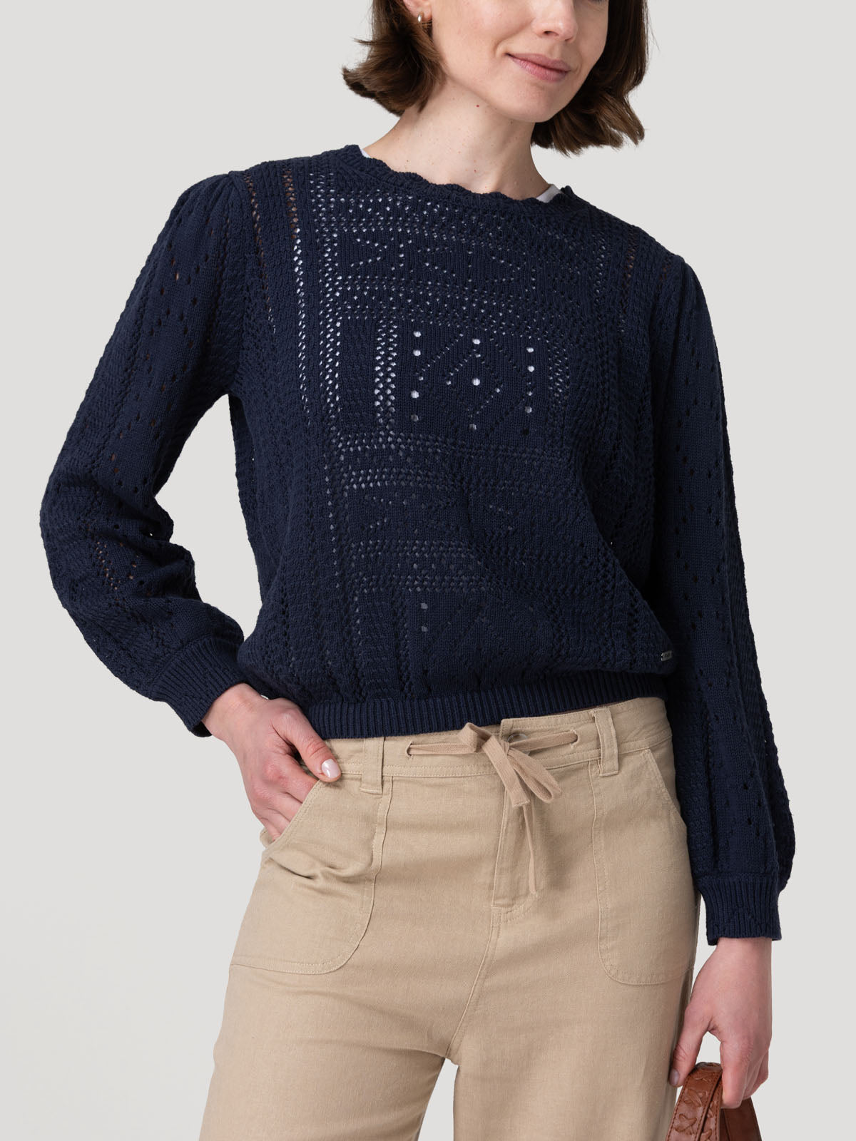 Sweater Algodón Orgánico Mujer Ignara Azul Rockford