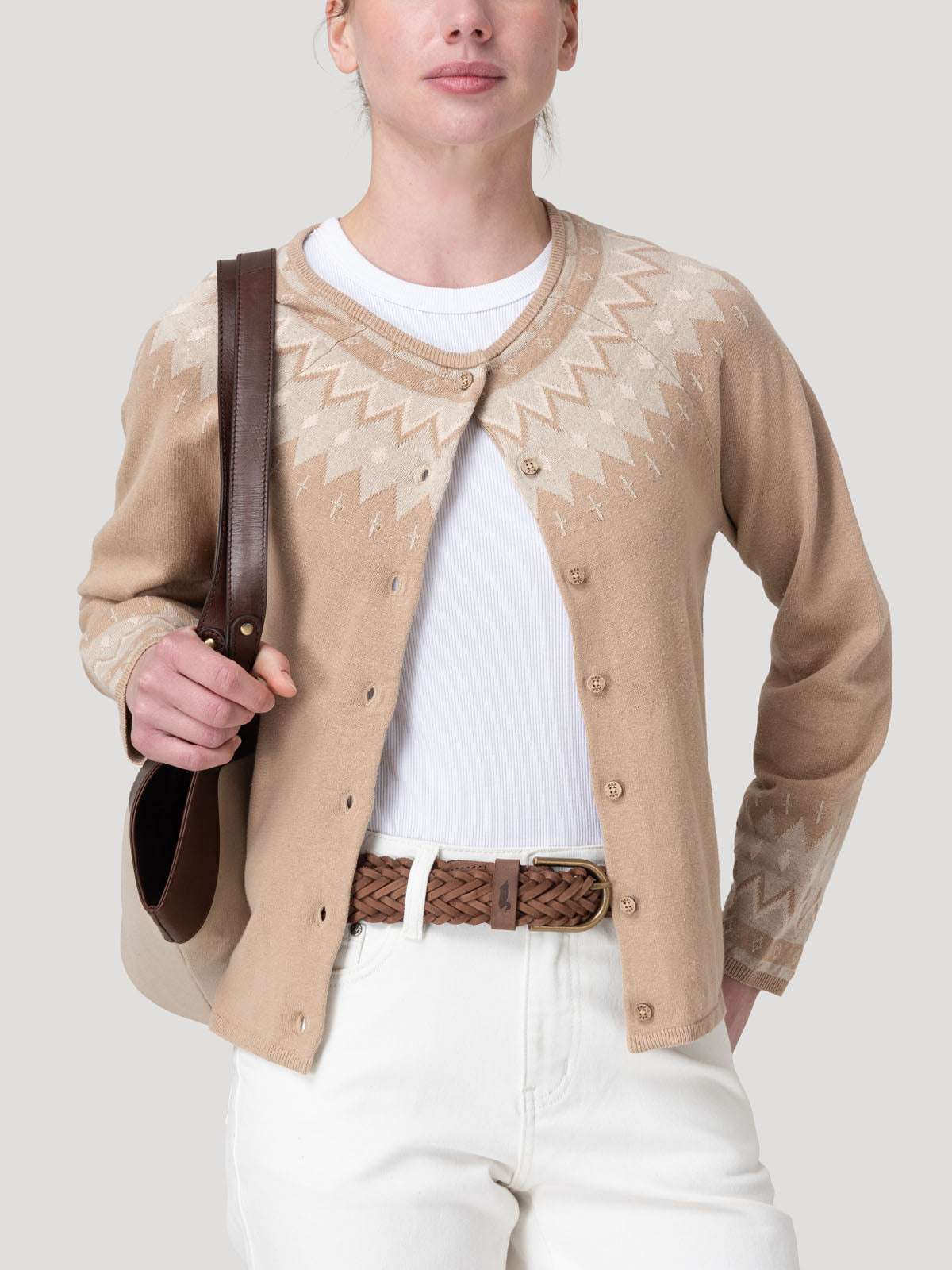 Sweater Lino Mujer Andros Café Rockford