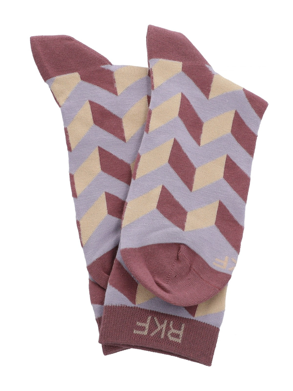 Calcetin Bambú Mujer C Zigzag Morado Rockford