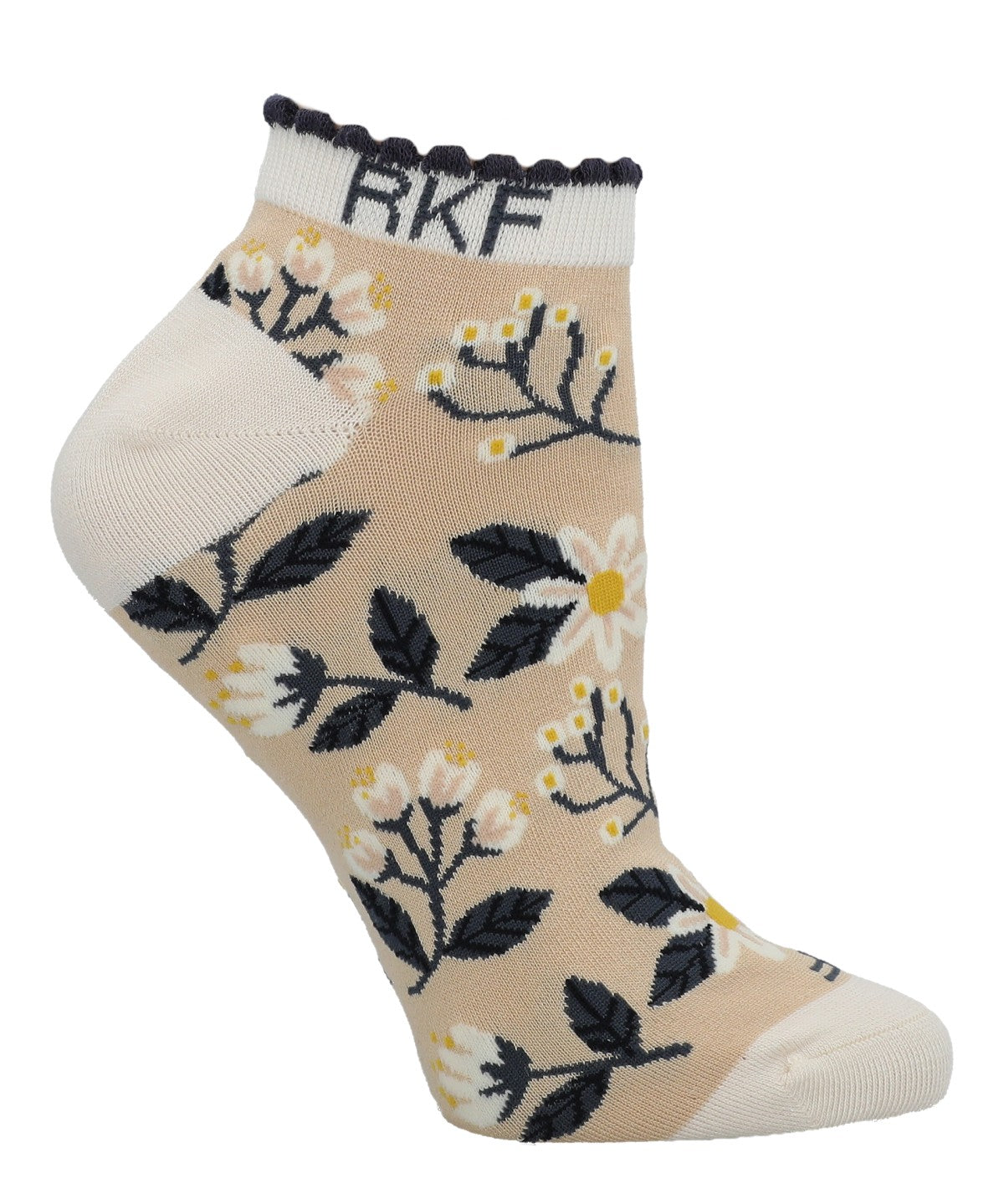 Calcetin Bambú Mujer Ped St Flower Beige/Crudo Rockford