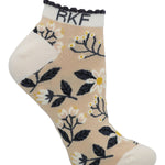 Calcetin Bambú Mujer Ped St Flower Beige/Crudo Rockford