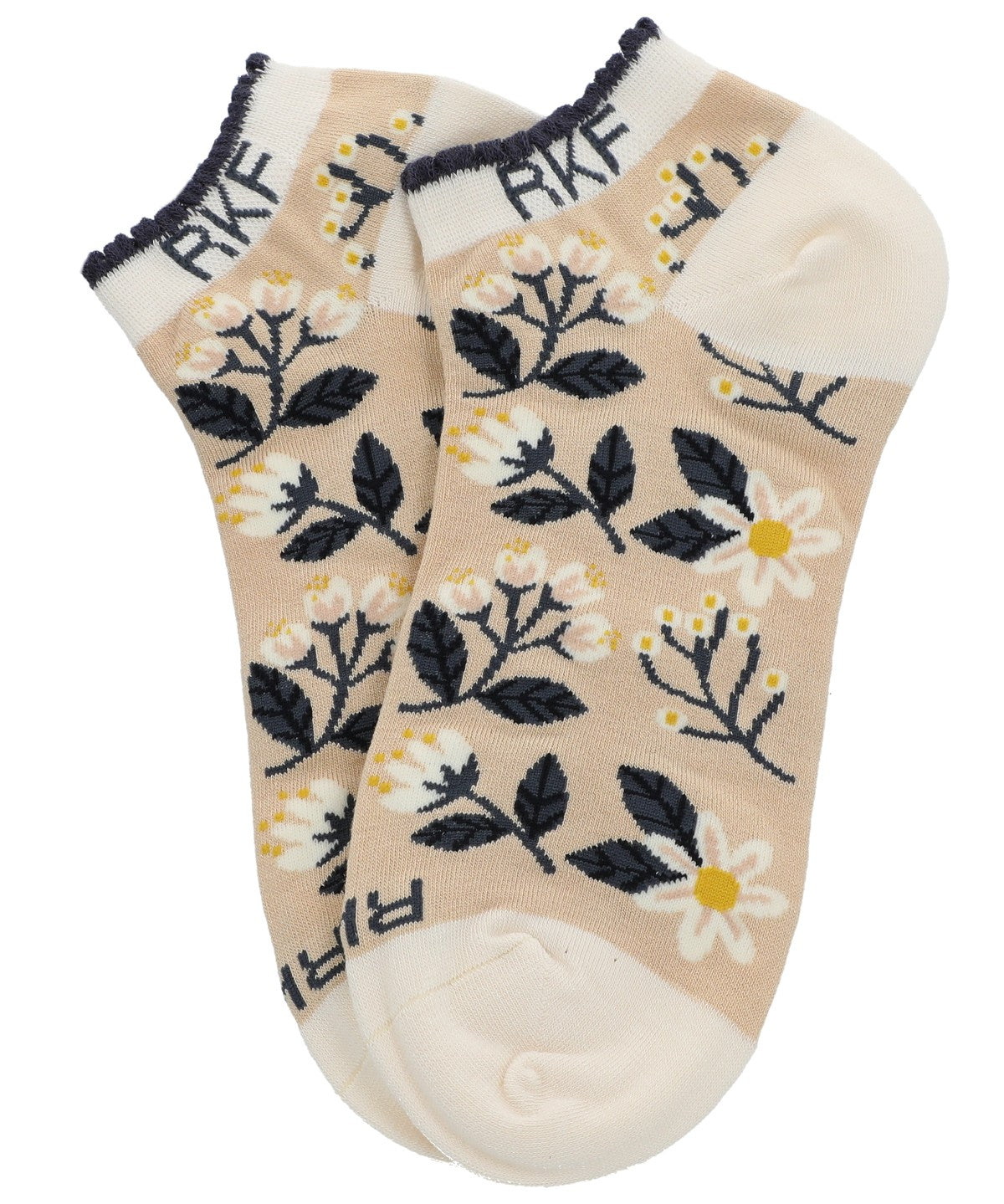 Calcetin Bambú Mujer Ped St Flower Beige/Crudo Rockford