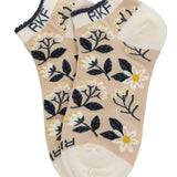 Calcetin Bambú Mujer Ped St Flower Beige/Crudo Rockford