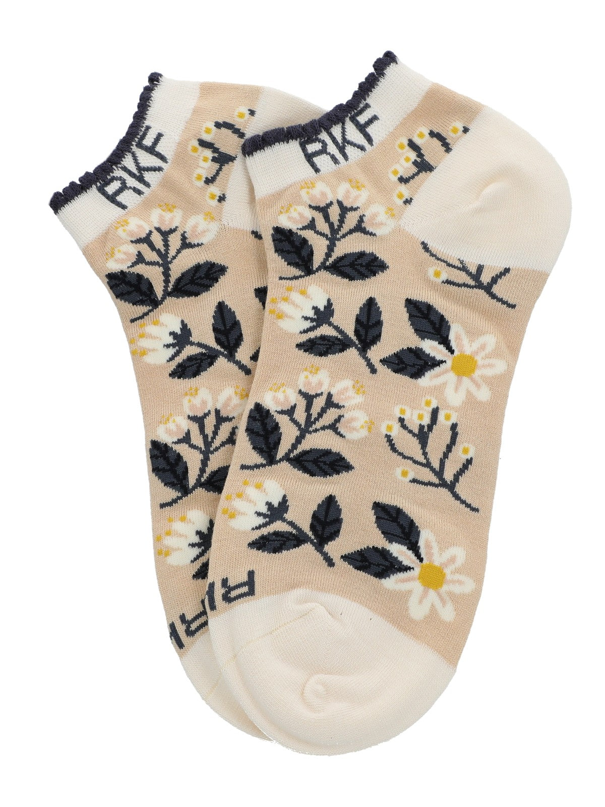 Calcetin Bambú Mujer Ped St Flower Beige/Crudo Rockford