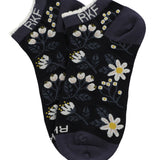 Calcetin Bambú Mujer Ped St Flower Azul Rockford