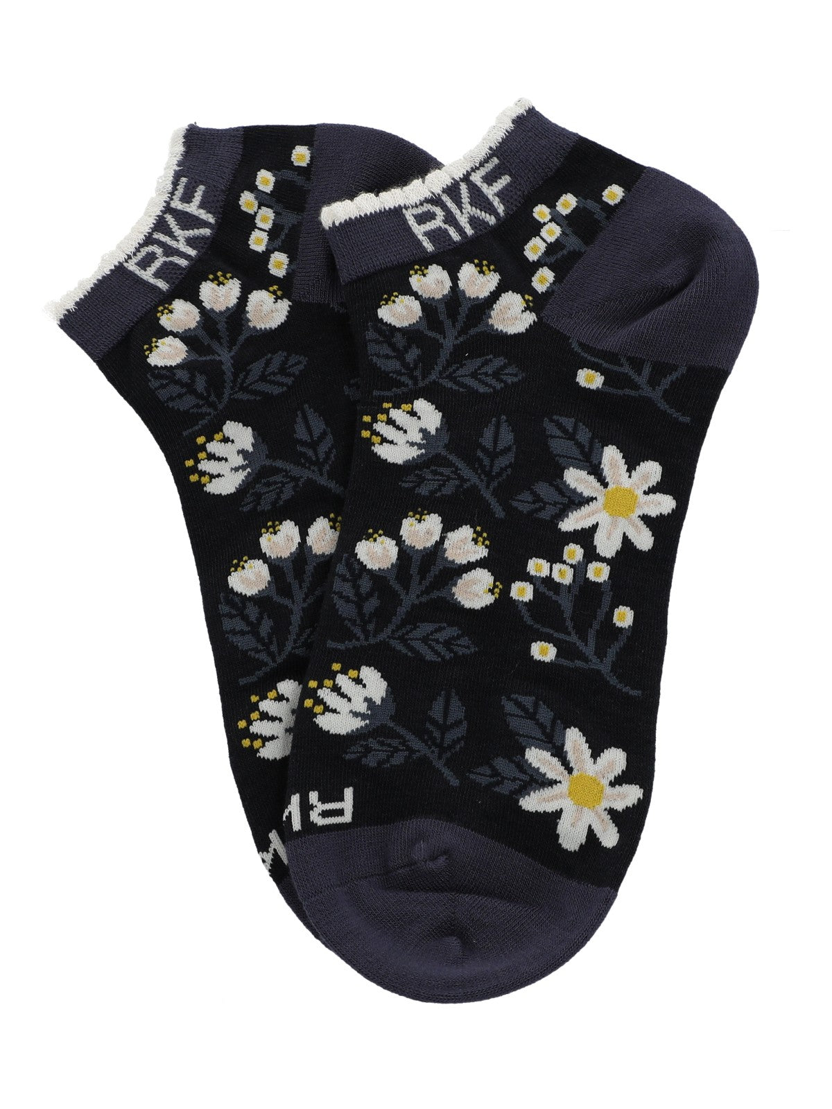 Calcetin Bambú Mujer Ped St Flower Azul Rockford