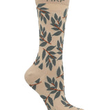 Calcetín Bambú Mujer C Leaves Beige Rockford