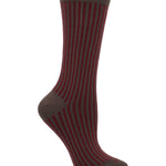 Calcetín Bambú Mujer C Stripes Burdeo Rockford