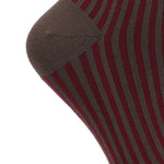 Calcetín Bambú Mujer C Stripes Burdeo Rockford