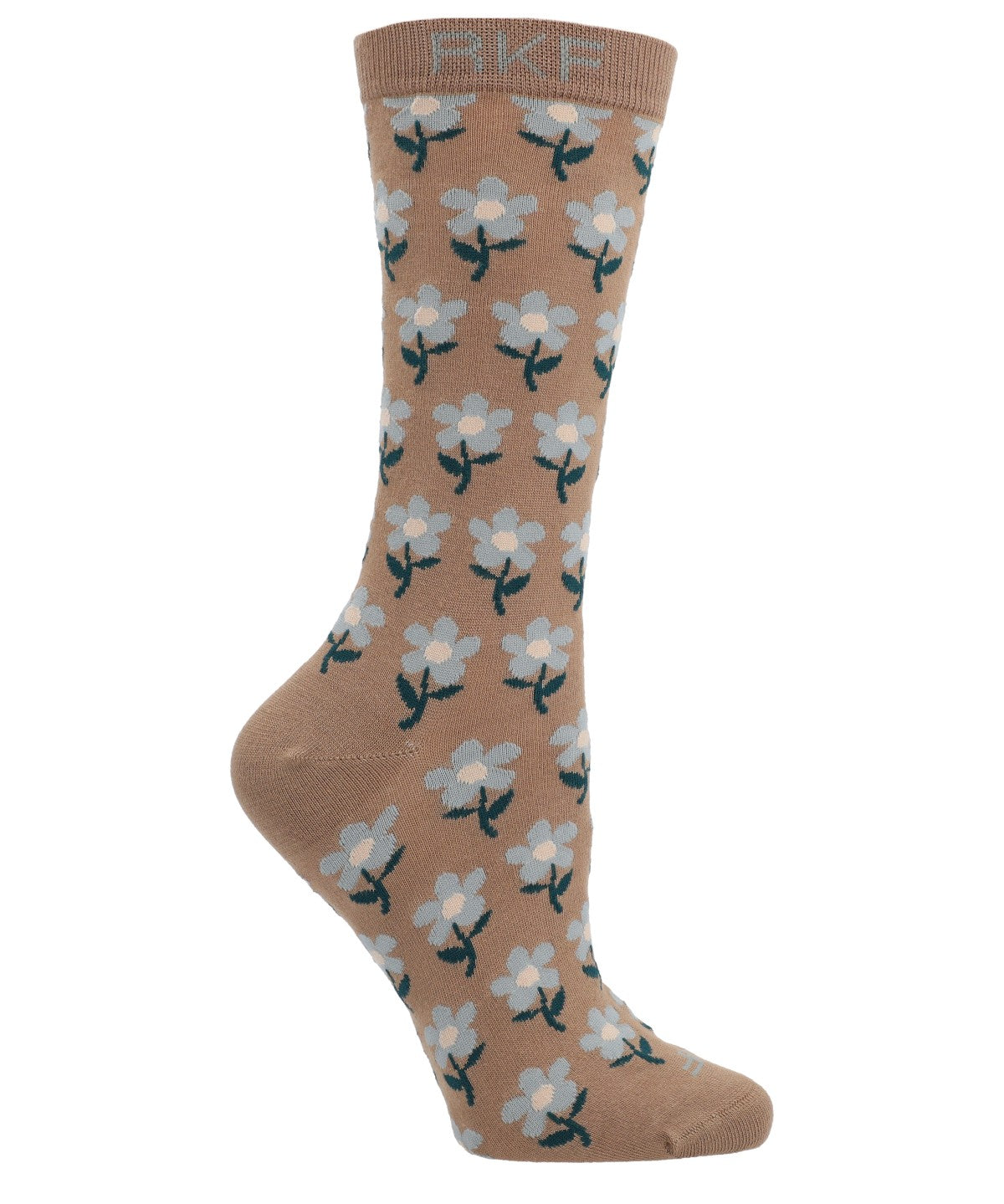 Calcetín Bambú Mujer C Flores Beige Rockford