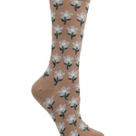 Calcetín Bambú Mujer C Flores Beige Rockford