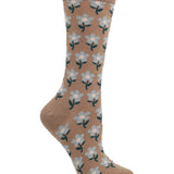 Calcetín Bambú Mujer C Flores Beige Rockford