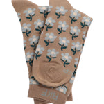 Calcetín Bambú Mujer C Flores Beige Rockford
