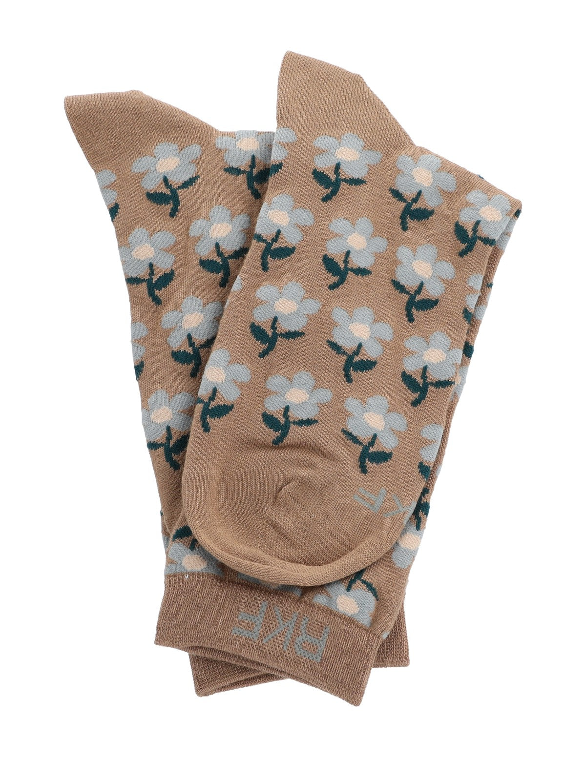 Calcetín Bambú Mujer C Flores Beige Rockford