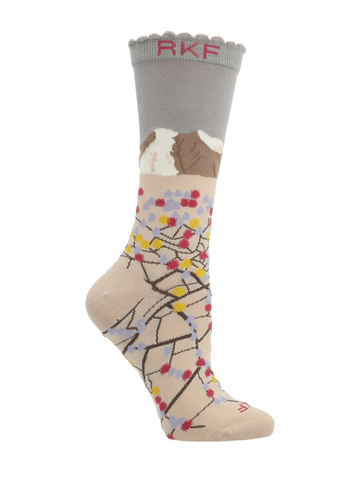 Calcetín Bambú Mujer C St Flowerde Beige Rockford