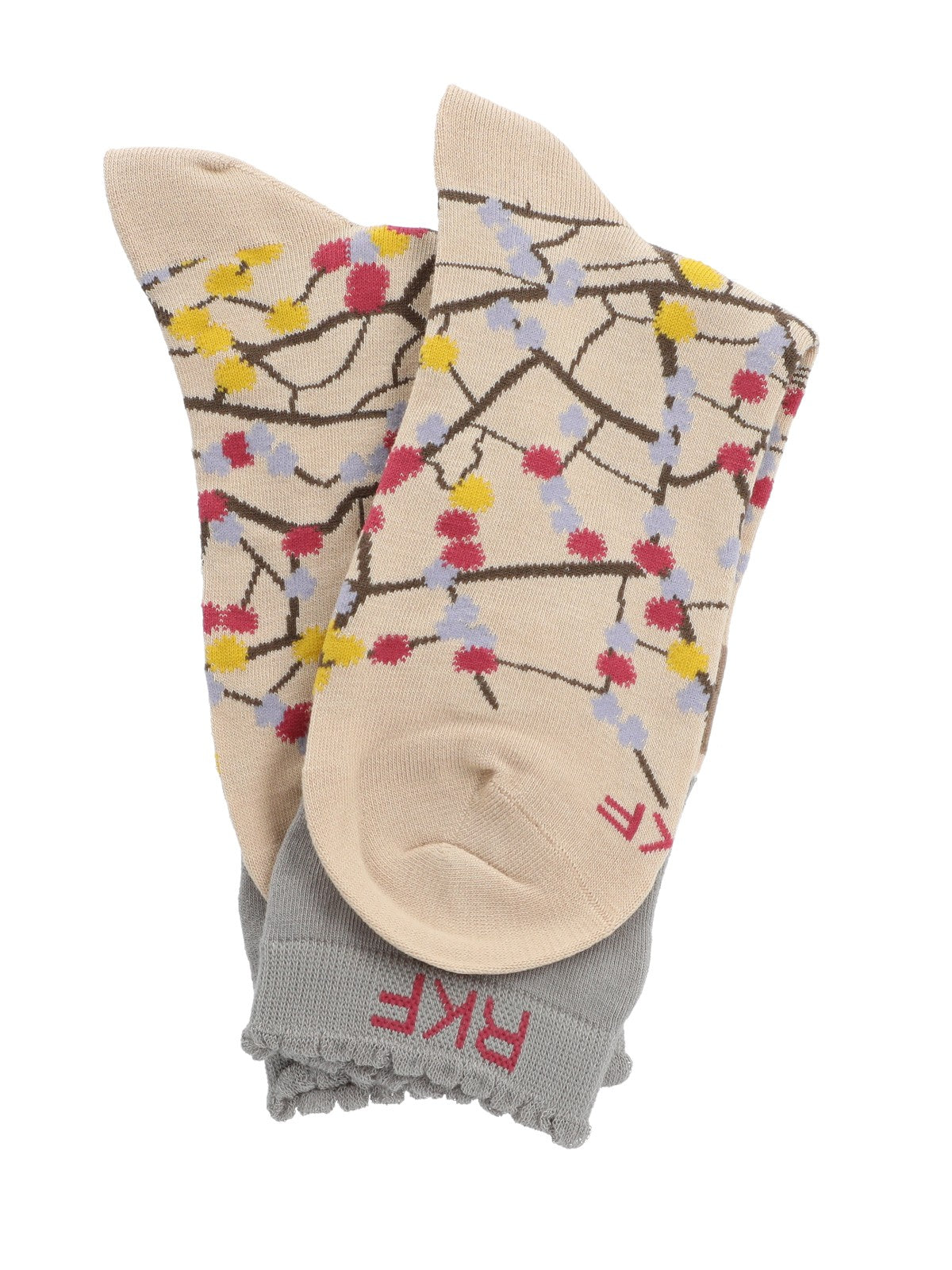 Calcetín Bambú Mujer C St Flowerde Beige Rockford