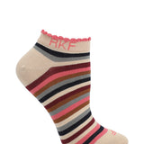 Calcetín Bambú Mujer Ped St Stripe Beige Rockford