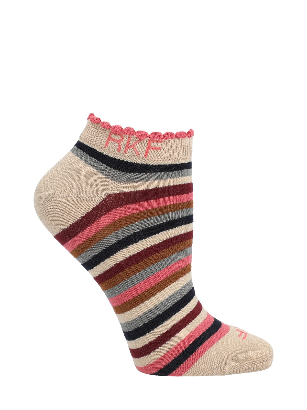 Calcetín Bambú Mujer Ped St Stripe Beige Rockford