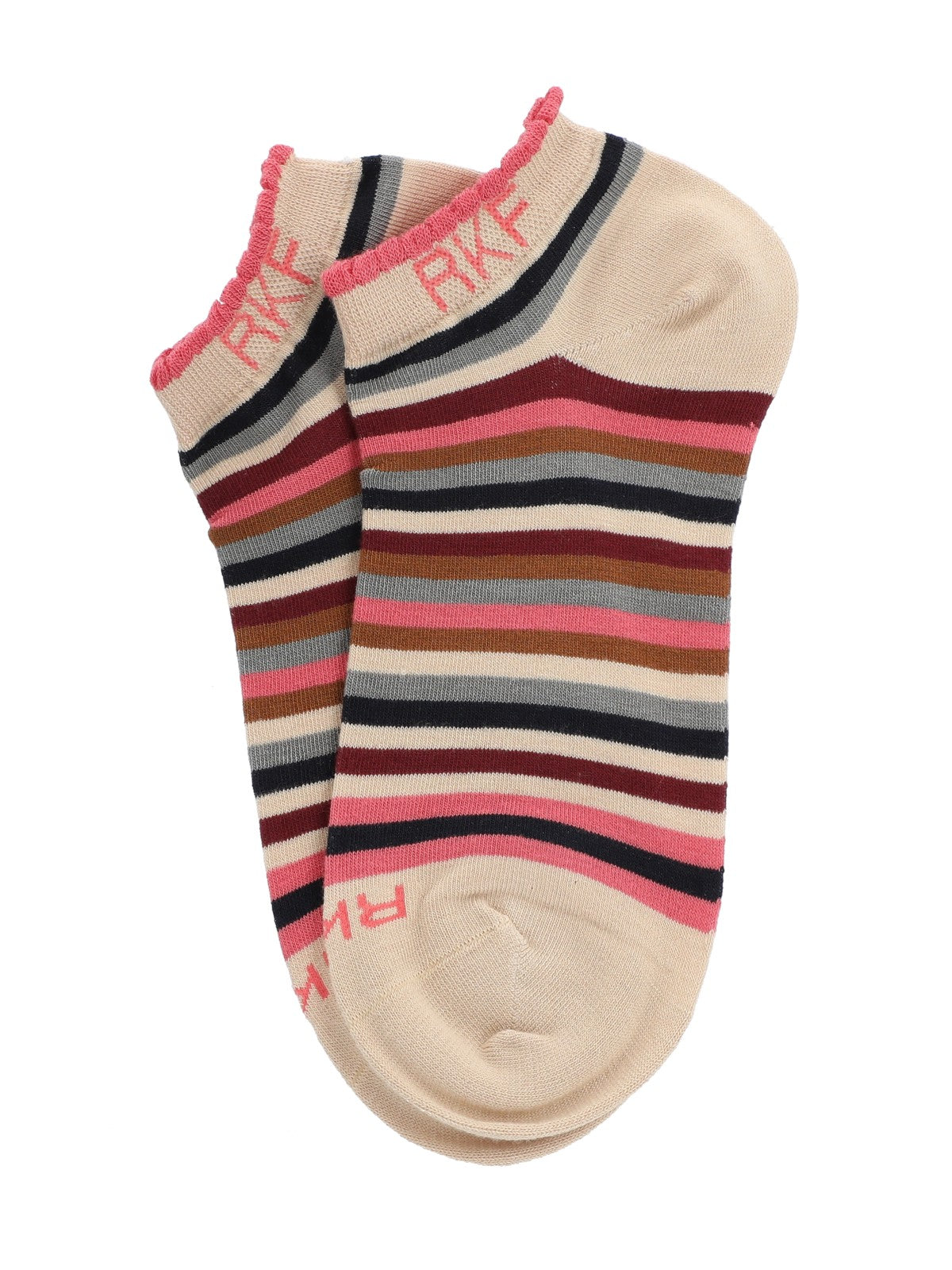 Calcetín Bambú Mujer Ped St Stripe Beige Rockford