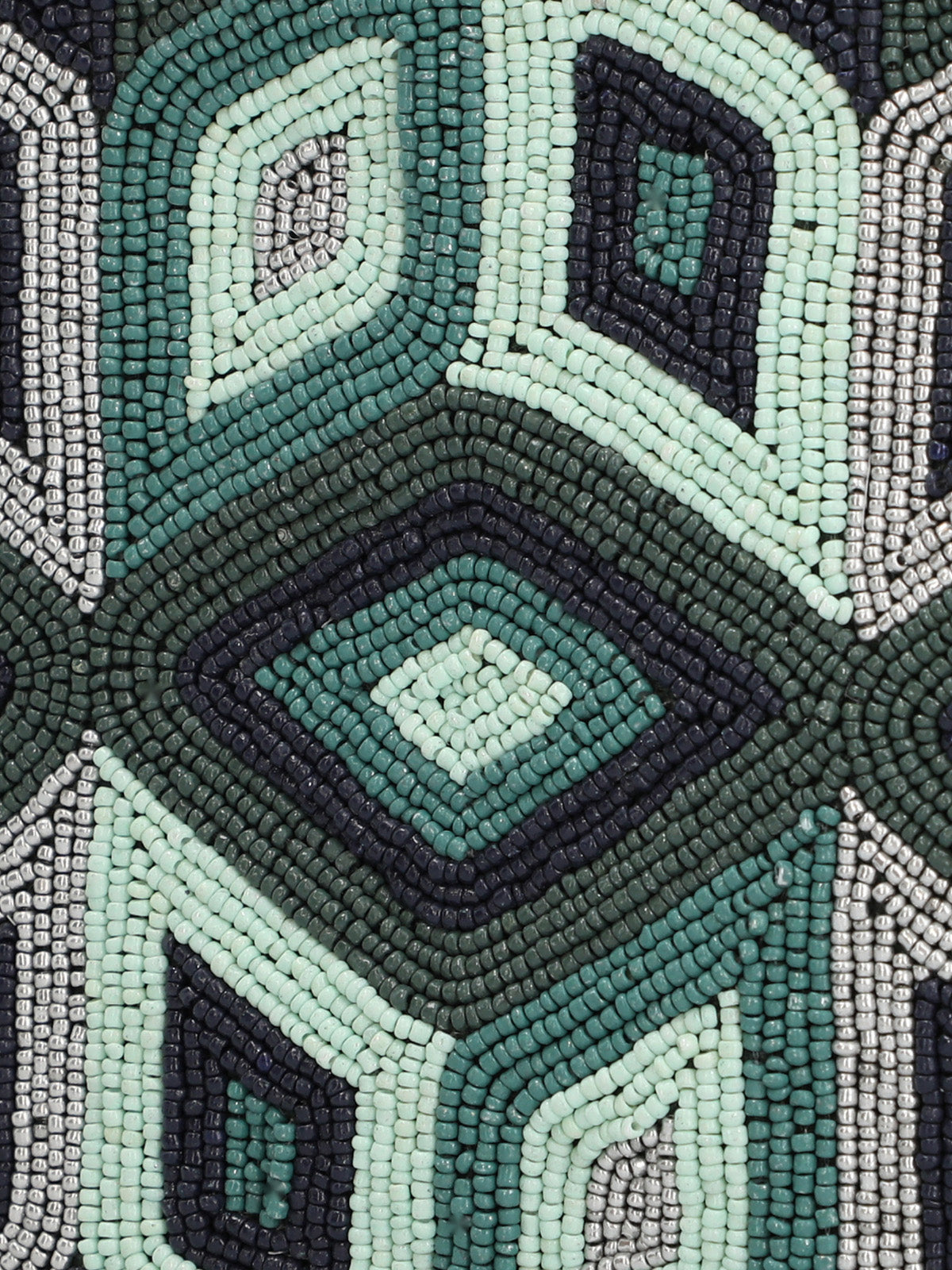 Cartera Algodon Organico Mujer Beaded Zip Bag Azul Rockford