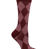 Calcetin Bambú Mujer C Argyle Rojo Rockford