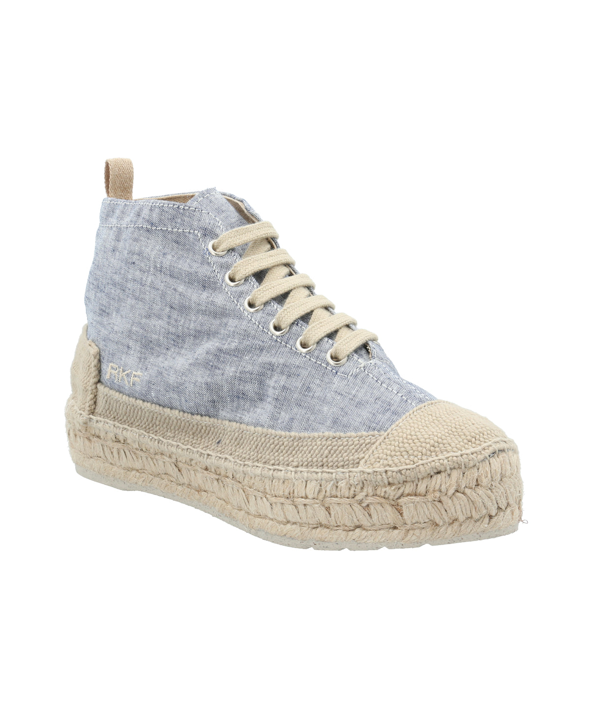 Zapatilla Con Caña Algodón Orgánico Mujer Niza Azul Rockford