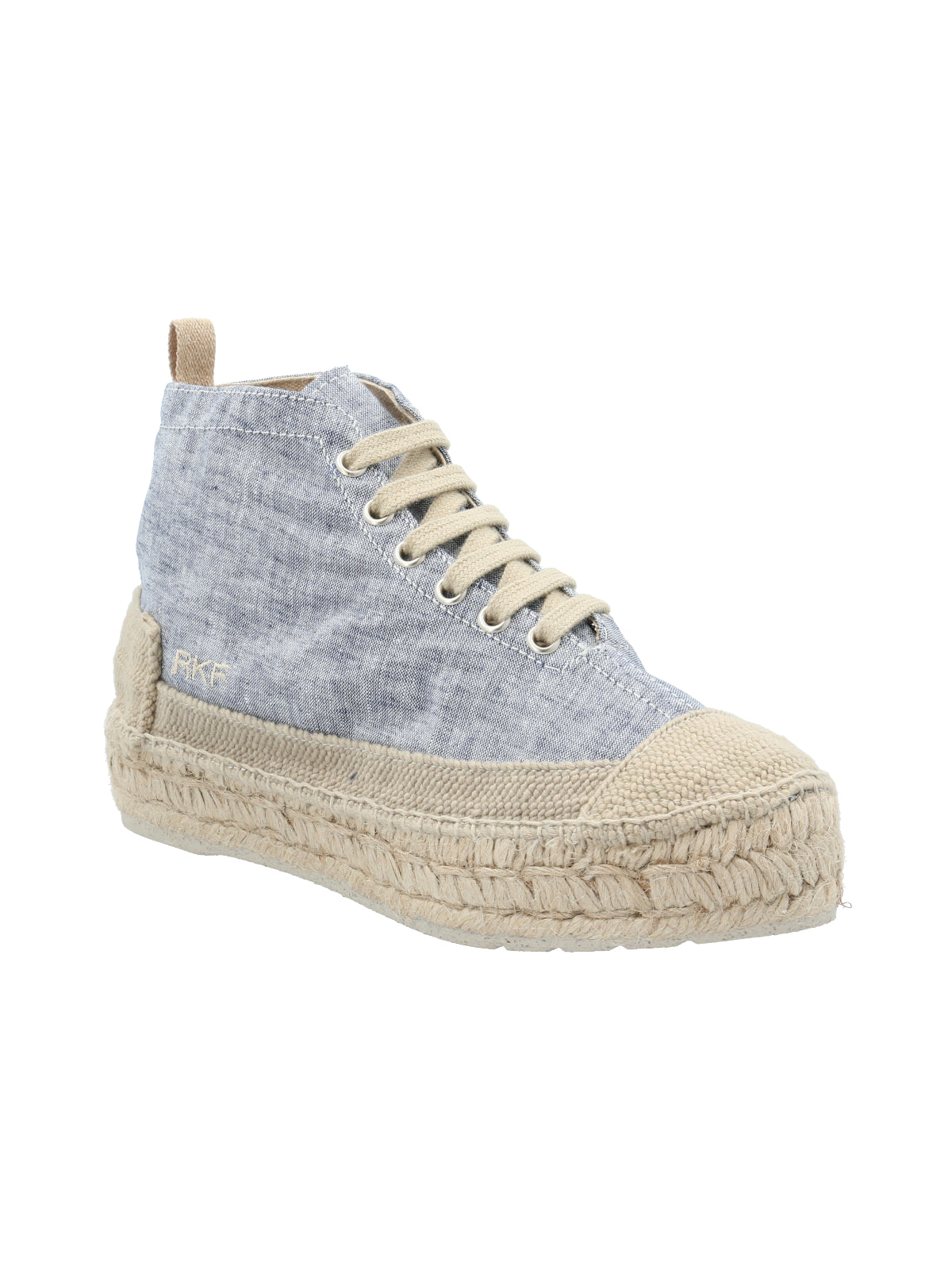 Zapatilla Con Caña Algodón Orgánico Mujer Niza Azul Rockford