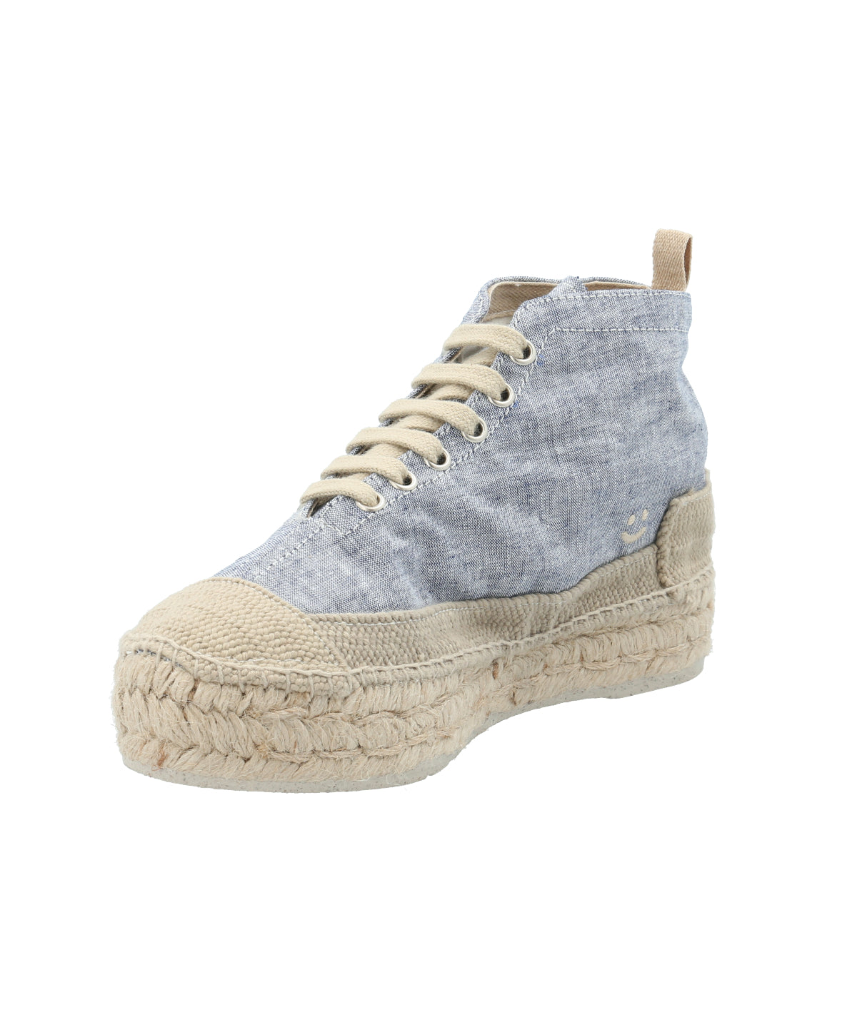 Zapatilla Con Caña Algodón Orgánico Mujer Niza Azul Rockford