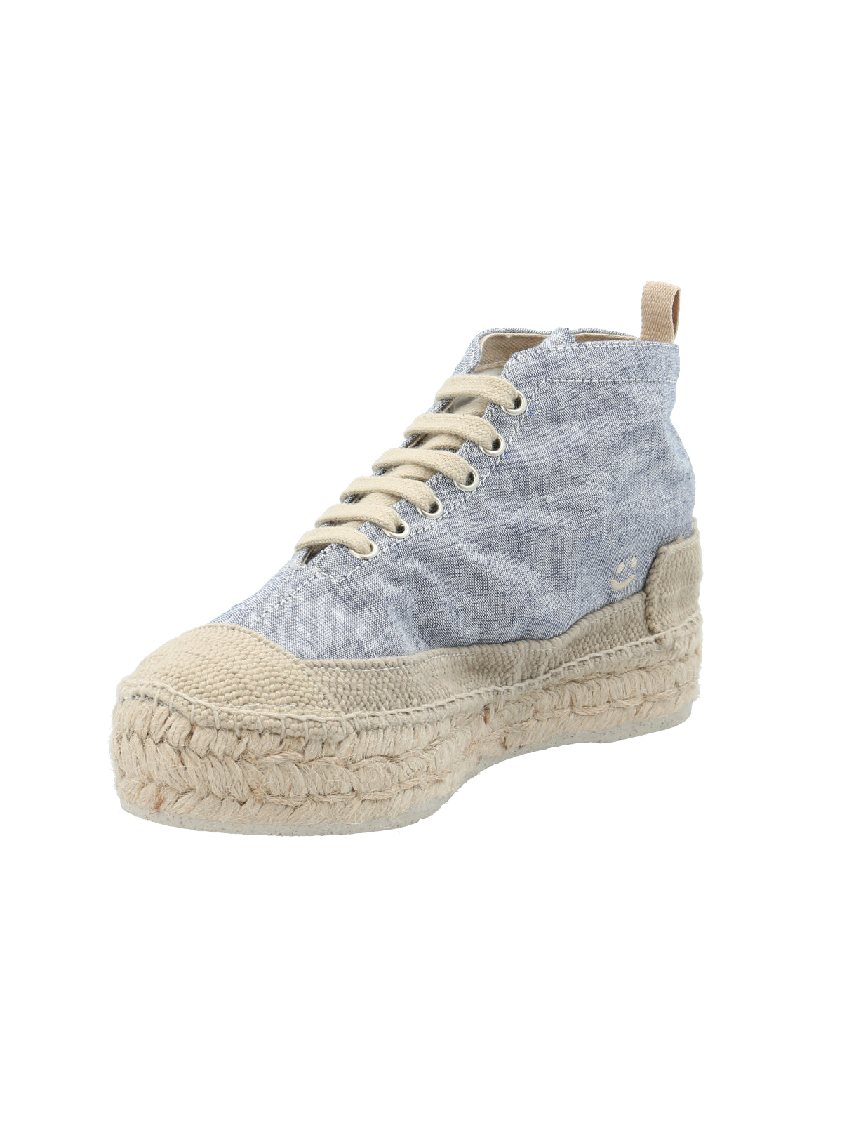 Zapatilla Con Caña Algodón Orgánico Mujer Niza Azul Rockford
