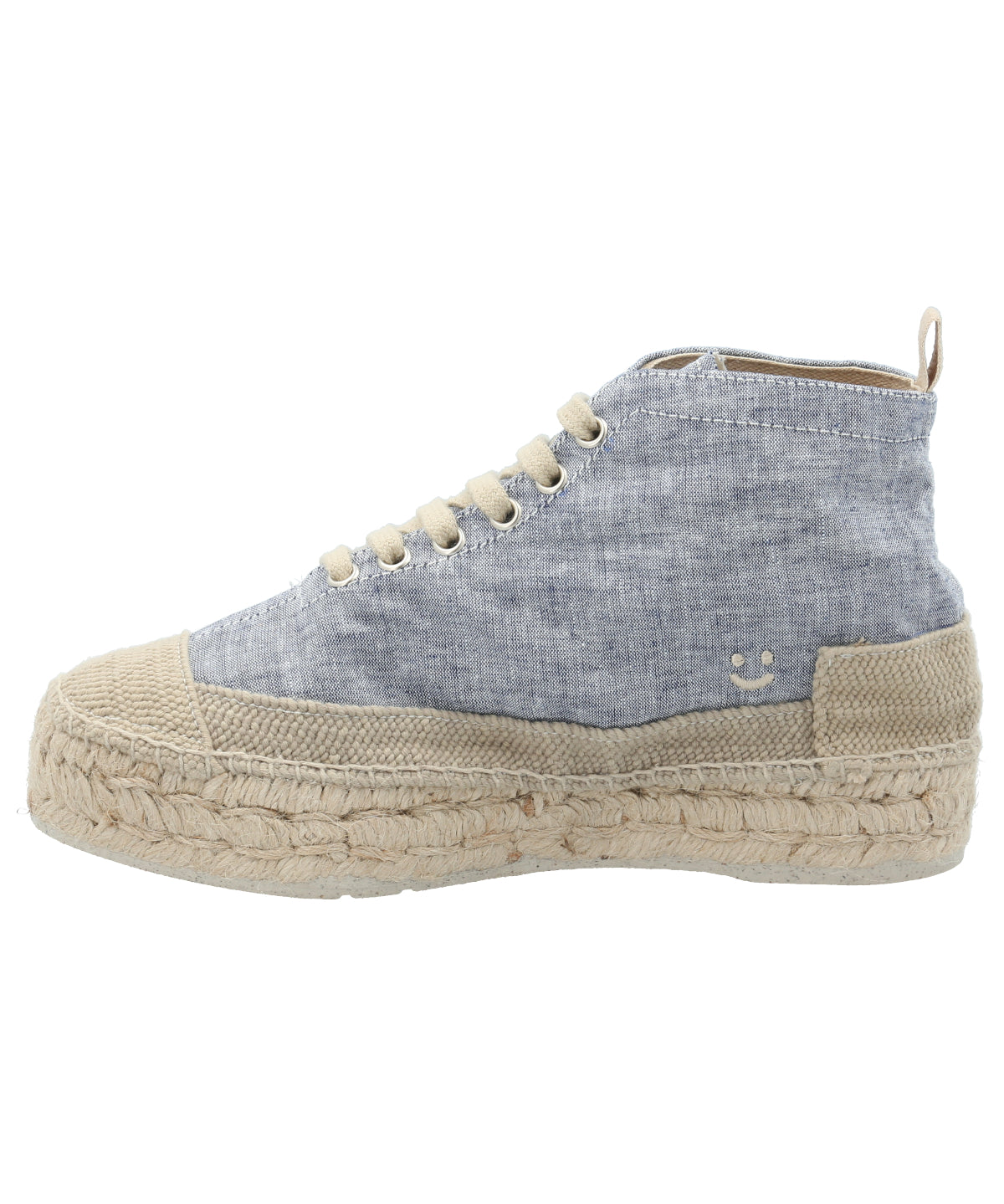 Zapatilla Con Caña Algodón Orgánico Mujer Niza Azul Rockford