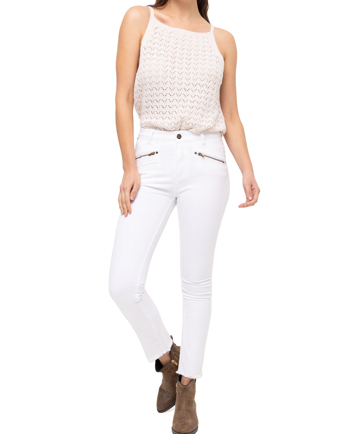 Jeans Natural Flex Mujer Leman Blanco Rockford