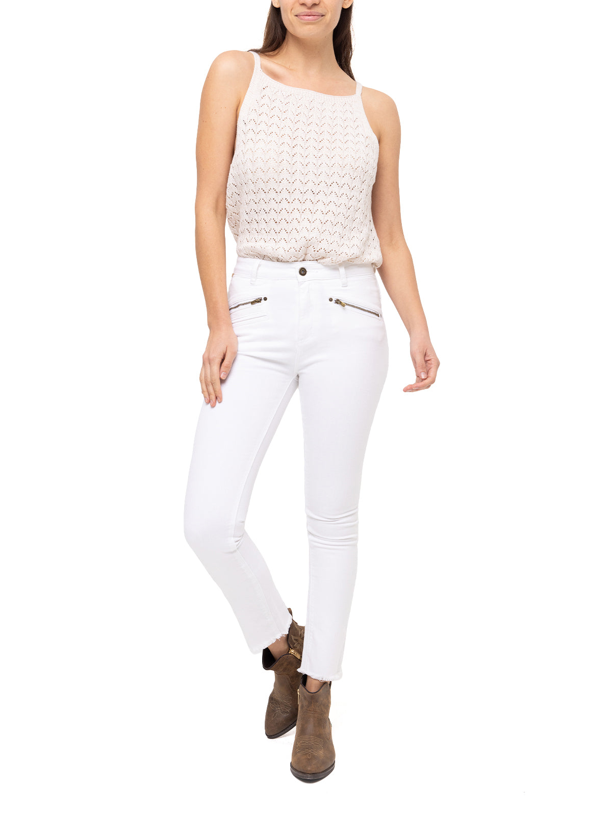 Jeans Natural Flex Mujer Leman Blanco Rockford
