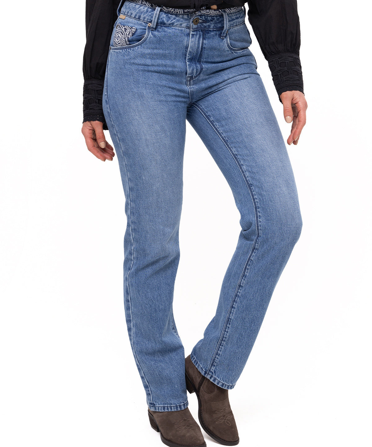 Jeans Natural Flex Mujer Oliviastripe Azul Rockford