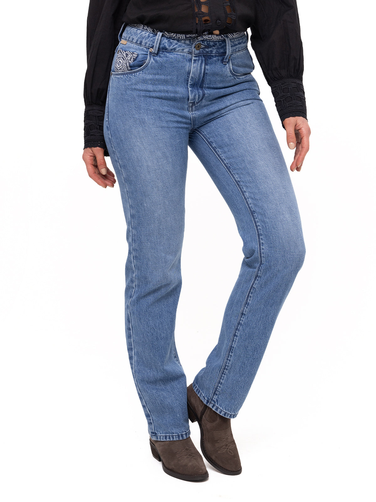 Jeans Natural Flex Mujer Oliviastripe Azul Rockford
